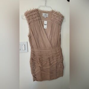 Madison Marcus Sleeveless Ruffle Dress in Taupe